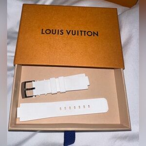 White Louis Vuitton rubber watch band for Tambour Watch